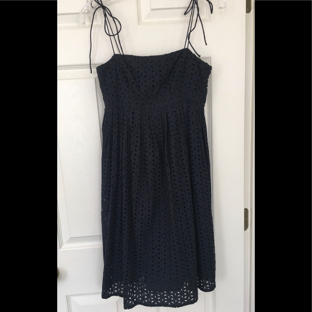 Navy Eyelet Dress